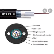 6 core MM62.5um Optical Fiber Cable Outdoor Armoured black jacket 10mm