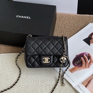 Chanel香奈兒 23C限量款足球琺瑯金球黑色方胖子晶片款