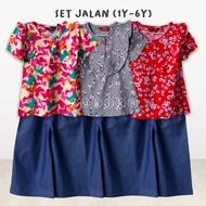 [1Y 2Y 3Y 4Y 5Y] NEW KUKIKA SET JALAN GIRL TSHIRT PALAZZO |butterfly|flower|