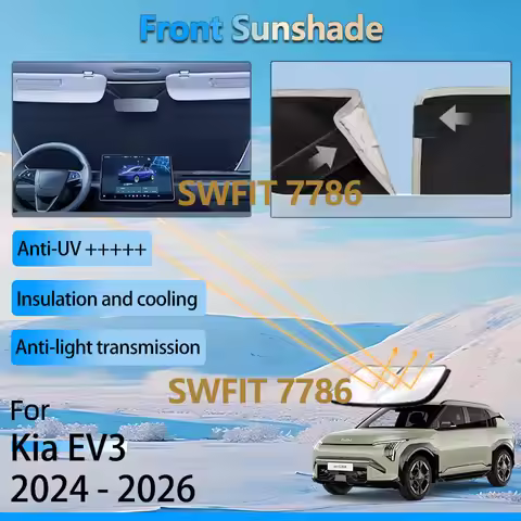 1X Front Window Sun Shade For Kia EV3 2025 GT Line 2026 2024 Accessories Windshield Heat Insulation 