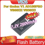 VB26 Replacement Battery for Godox V1 AD100PRO V860III V850III 18.72Wh Flash Battery 7.2V 2600mAh