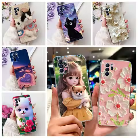 For OPPO Reno6 4G 5G Case New Cute Cartoons Printed Silicone Cover For OPPO Reno 6Z 6 Pro Plus 2021 