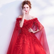 9Sbird ◆ Formal Evening Dress For Women Elegant Bride Wedding Long Gown For Debut Ninang Pure Color