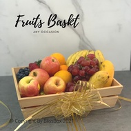Ready Stock - Fresh Fruits & Flower Basket For Any Gift Occation - Selected Fresh Fruits - Bundle Wi