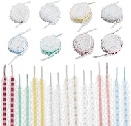 8 Pairs 8 Colors Frilly Lace Trim Shoelaces 0.63inch/1.6cm Lace Shoelaces Decorative Flat Laces Fash