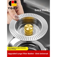 [Ready Stock] Wash Basin Leak Plug Universal Sink Bounce Core Drainer Funnel 316L Stainless Steel Ki