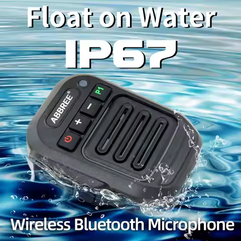 ABBREE Wireless Bluetooth Handheld Speaker Mic Waterproof Shoulder Microphone For BaoFeng Quansheng 