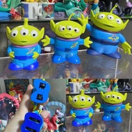 (能動回力車)日本悕有絕版迪士尼發條三眼仔彈弓狗 紅心馬 礦工 朔克天王 叉叉 小叉 吱吱企鵝 不倒翁巴斯光年胡迪扭蛋擺設小擺件扭蛋。Pixar 火腿豬ham Toy Story 3彈簧狗泡泡龍。草莓