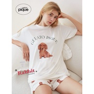 Little Rabbit Grocery Shop Japan Gelato pique Cute Puppy Print Modal Home Pajamas Set