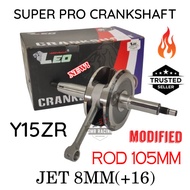 Y15 Y15ZR (LEO) Jek 8MM Super Pro Racing Crankshaft Jet Up 8mm (+16mm) Rod 24/105/14