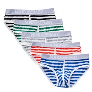 Men Underwear Sexy Men Briefs Cotton Breathable Striped Underpants Seluar Dalam Lelaki