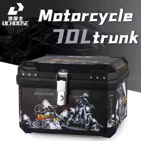 70L Extra large capacity motorcycle trunk motorcycle helmet tail box full face helmet