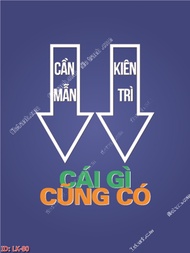 Tranh Treo Tường Gỗ Tráng Gương - Tranh Slogan Tạo Động Lực Cần Mẫn - Kiên Trì Decor Văn Phòng