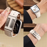 Suitable for iwatchS10 Apple Watch applewatch11 New Style H-Shaped Magnetic Buckle Genuine Leather S