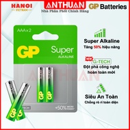 Blister of 2 Genuine AAA 1.5V GP Super Alkaline LR03 / 3A Alkaline Batteries - High Performance, Dur