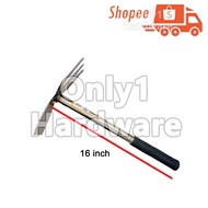 16" NAWAKI STAINLESS STEEL 2 WAY HOE HEAVY DUTY STAINLESS STEEL GARDEN HOE WITH FORK 2 WAY HOE