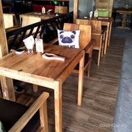 Retro Square Table Furniture Making Elm Dining Table Leisure Restaurant Full 7t Coffee Milk Tea Shop