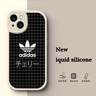 for iPhone 14 Plus 15 Pro Max Liquid silicone TPU soft Case W98 adidas originals