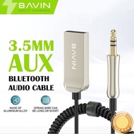 BAVIN 【AUX07】 Bluetooth5.0 3.5mm Stereo Audio 3.5mm to USB Splitter AUX Cable Phone/Speaker