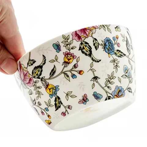 4.5 inch, fine bone china floral small bowl, chinese rice bowls ceramic, kitchen bowl porcelain, ice