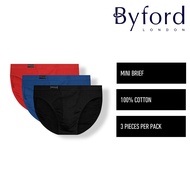 Byford Seluar Dalam Lelaki (3 Pcs) | Byford Ribbed Cotton Mini Brief Underwear - BUD5270M