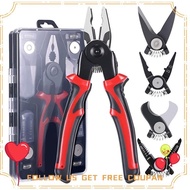 5-PCS Plier Tool Set 5 in 1 Versatile Tool  &amp; Home Improvement Metal with Linesman Plier, Wire Stripper, Crimping Tools, Sheet Metal Shear