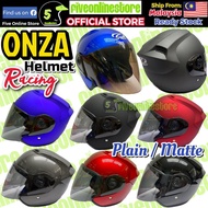 ONZA Motor Helmet Same KHI Design With Visor SIRIM Approved Plain Matt Open Face Racing Helmet MVSTAR SGV LTD INDEX MHR