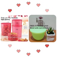 Tupperware One Touch Large Set (4) 4.3L+2.0L +FREE Green Round Bowl (1) 550ml