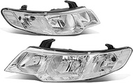 DNA MOTORING HL-OH-KIAF10-CH-CL1-T2 Pair Chrome Housing Clear Corner Headlight Lamp Set Replacement 