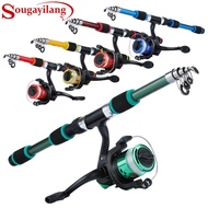 Sougayilang 1.8m Telescopic Portable Fishing Rod 5 colors and 5.2:1 Gear Ratio Right/Left inter-chan
