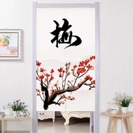 Japanese width 140CM Door Curtain with rod Set Hanging Half divide 120 180 Modern living room entryway Toilet Kitchen Partition Full Door Curtain pole doorway Height 200CM Curtain