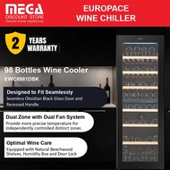 EUROPACE EWC8981DBK 98 BOTTLES DUAL ZONE WINE CHILLER (EWC 8981DBK)