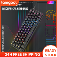 Keyboard Gaming LED K101D 63คีย์ Type-C แบบใช้สายสำหรับพีซีคีย์แยกต่างหากและคีย์บอร์ดแบบกลไกเงางาม