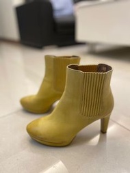 ecco 高跟鞋 短靴 女鞋 卡其黃