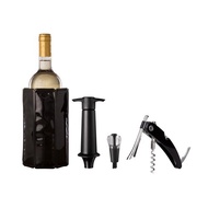 荷蘭 Vacu Vin 軟冰桶+開酒瓶塞注酒抽真空組(黑) | 冰酒桶