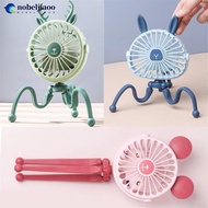 NOBELJIAOO USB Chargeable Fan Baby Stroller Bed Mute Retractable Fan with Clip Portable Octopus Mini Fan Office Desktop Fan B1U2