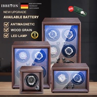 BOLAI Brand Mechanical Automatic Watch Winder Luxury Wood Watch Box with LED Light and Lid Sensor Watches Storage Safe Box