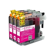 Brother Compatible Ink Cartridge INC.com LC113- (M/MAGENTA) 3-Piece Set Amount Remaining