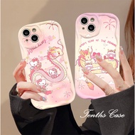 Compatible for Huawei Nova 7 8 9 10 11 5T 7i P30 P40 P50 P60 Pro Mate 50 40 30 Pro 5G Cartoon Cute Dragon Shockproof 3D Wave Edge Phone Case Soft Cover