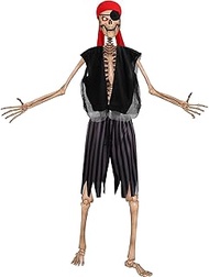 Cozypower 4 Pcs 12 ft Skeleton Pirate Costume Accessories Halloween Skeleton Pirate Clothing 12 ft S