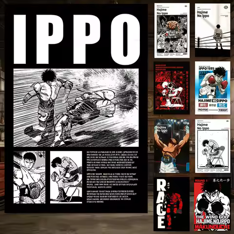 H-Hajime No Ippo Boxing Canvas Wall Art Anime Posters Makunouchi Ippo Prints Bedroom Living Room Gym