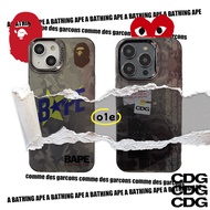 Graffiti Style BAPPE CDG PLAY APE Label Electroplated Photo Frame Phone Case Suitable For IPhone16 1