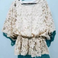 ZARA WOMAN ORIGINAL SALE 80% Sweater Lengan Panjang Rajut Beige Putih