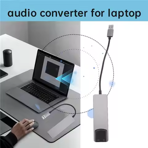 6-In-1 Computer Sound Card 5.1 USB External Sound Card Multi-Function Audio Converter For Notebook A