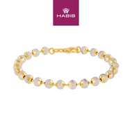 HABIB BEADS PLANET | Oro Italia 916 White and Yellow Gold Bracelet GW3167(5)-BI