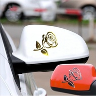 3D PVC Three-Dimensional Car Sticker with Rose Design Waterproof Rearview Mirror Bumper Protective Sticker