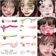 A-T🔰Dragon Year Chinese Style Tattoo Sticker Children's Cartoon Makeup Face Cute Snowflake Christmas Gift Makeup Face St