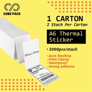 1 Carton 2000pcs King Thermal Sticker A6 Paper Roll Fold Stack Airway Bill Sticker Thermal Label AWB 订单打印纸 TS02