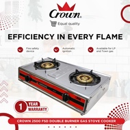 Crown 2500-FSD Double Burner Gas Stove Cooker