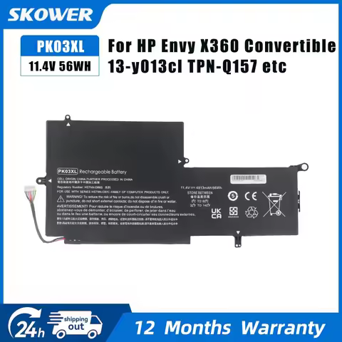 SKOWER 56Wh PK03XL Battery for HP Spectre X360 13-4000 13-4100 13-4200 Pro X360 G1 G2 ENVY X360 Conv